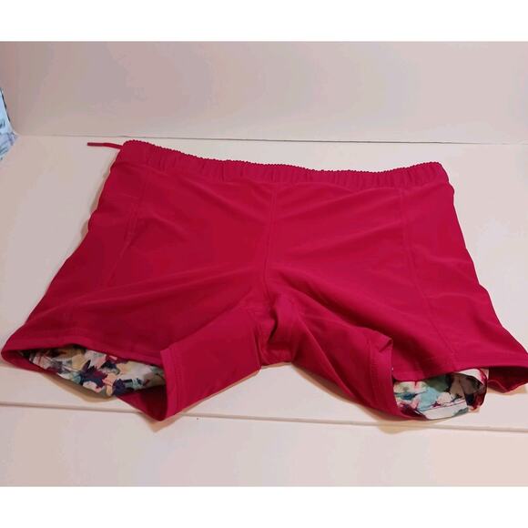 Avia Activewear Running Shorts Womens Large Breathable Lined Pink Floral - Picture 6 of 10